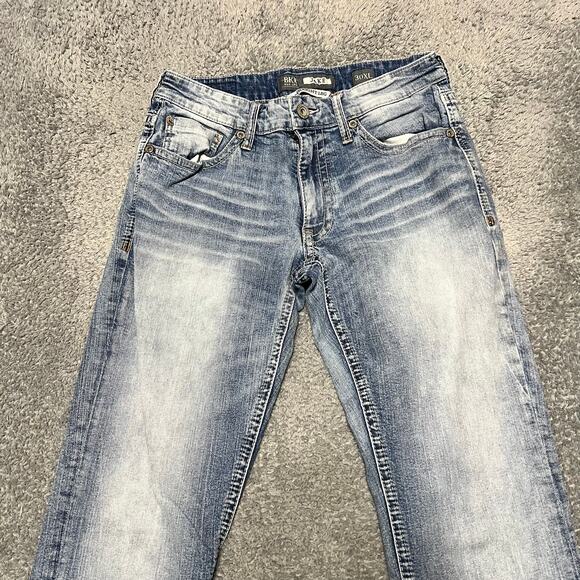 BKE Jeans Mens 30 (30x35) Jake Straight Thick Stitch Western Blue Denim Pant - Picture 2 of 11